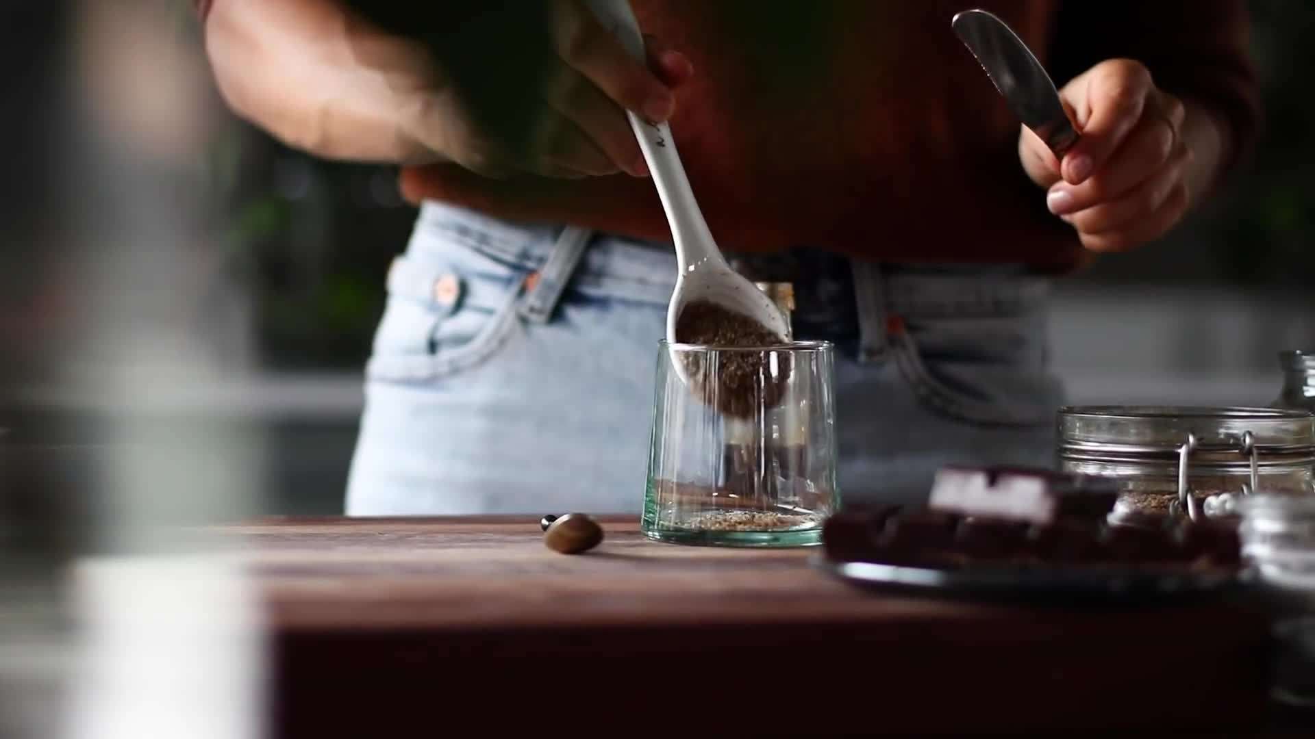Mixing the dough for vegan cookies