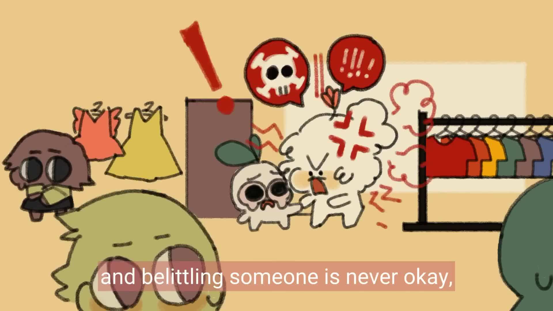 Illustration of someone being criticized and humiliated