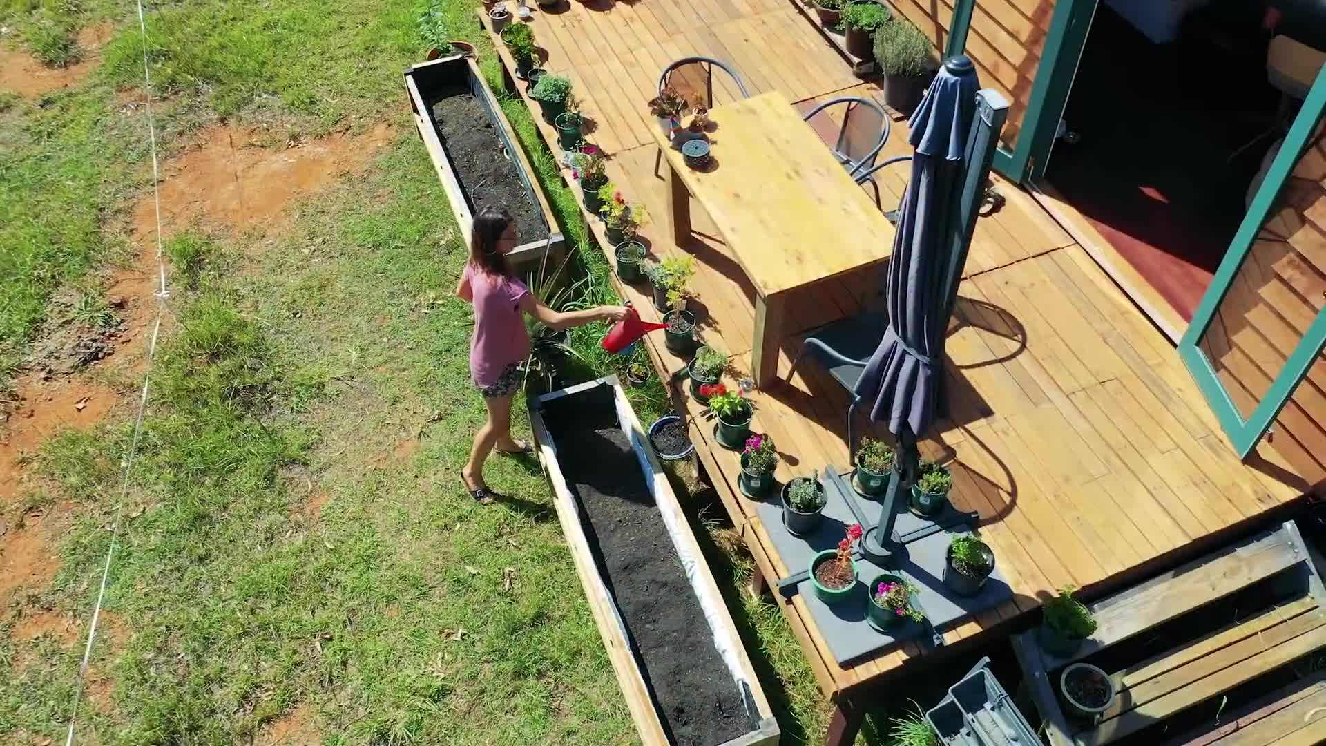 Solar panels provide renewable energy for the off-the-grid tiny house