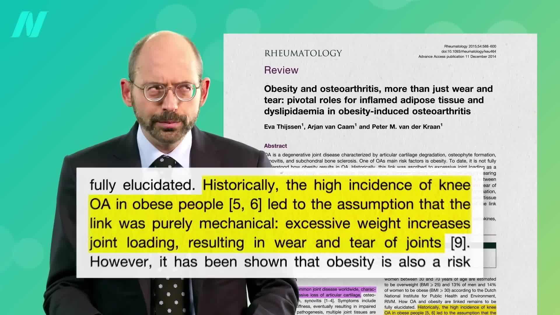 Diagram showing the knee joint and the effect of alternative treatment