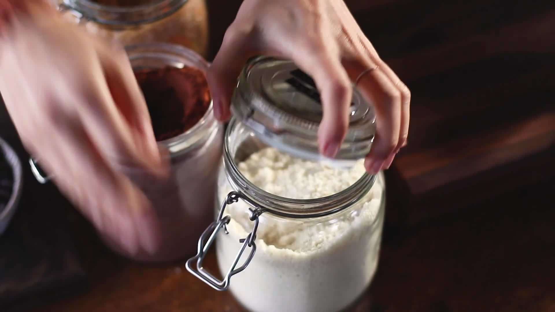 A visual of homemade jams in beautifully decorated jars