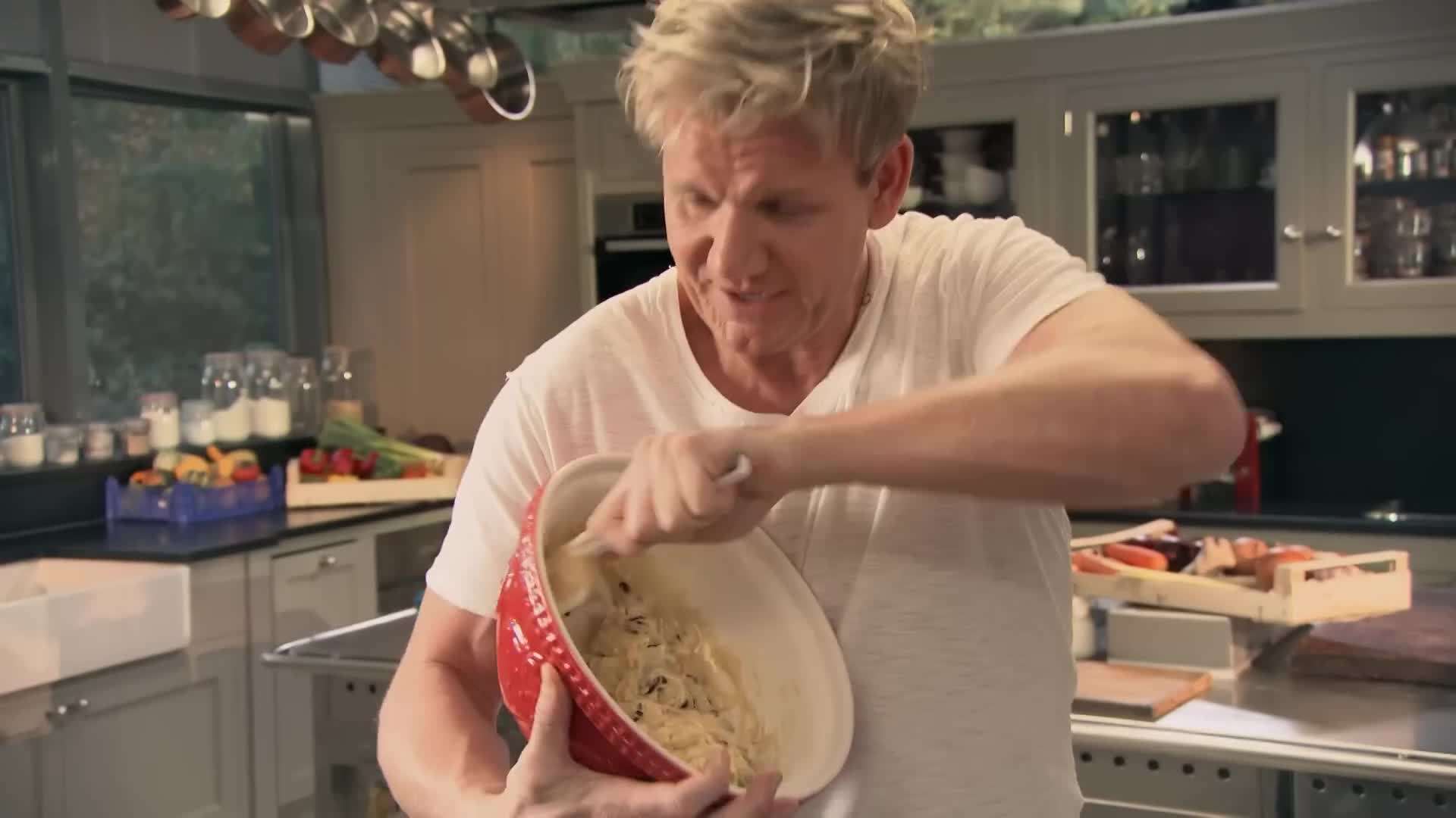 Frosting the chocolate cake