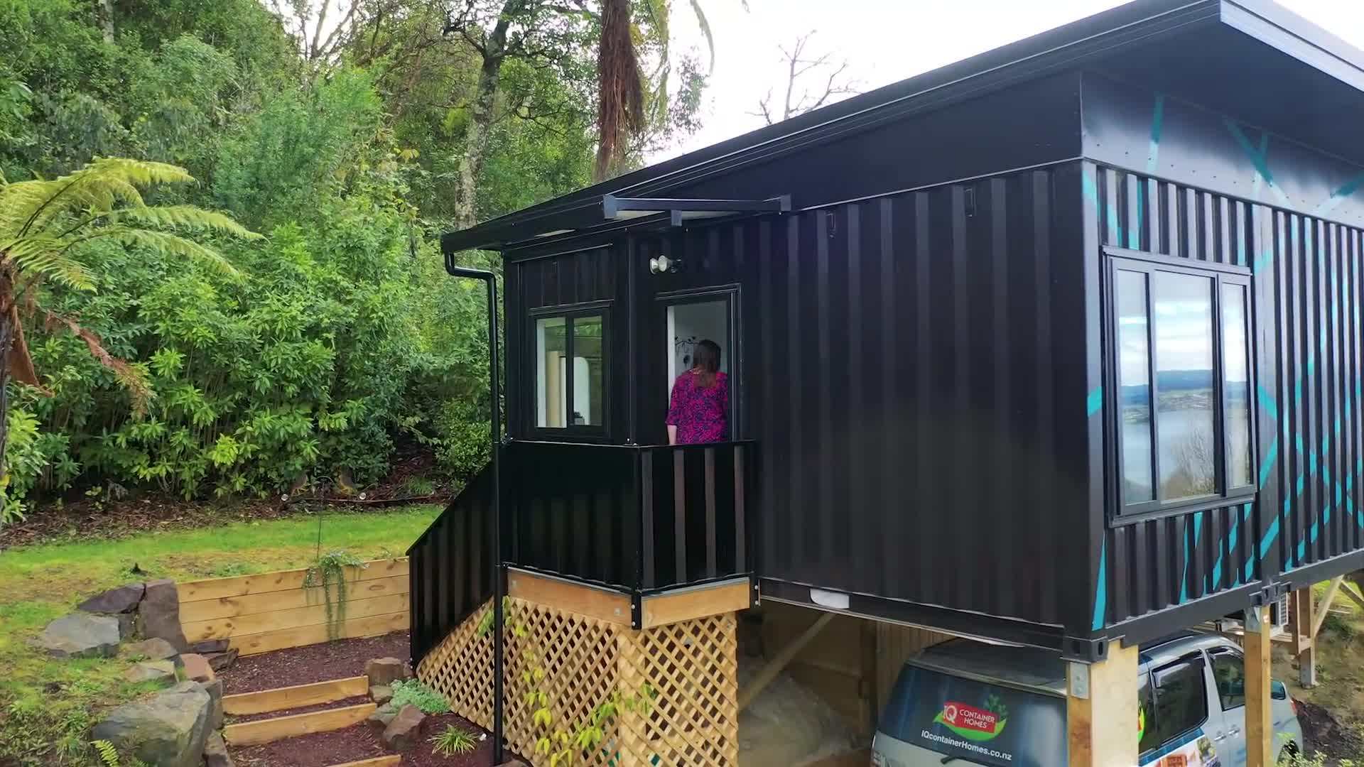 Stunning panoramic view of the surrounding landscape through the large glass windows