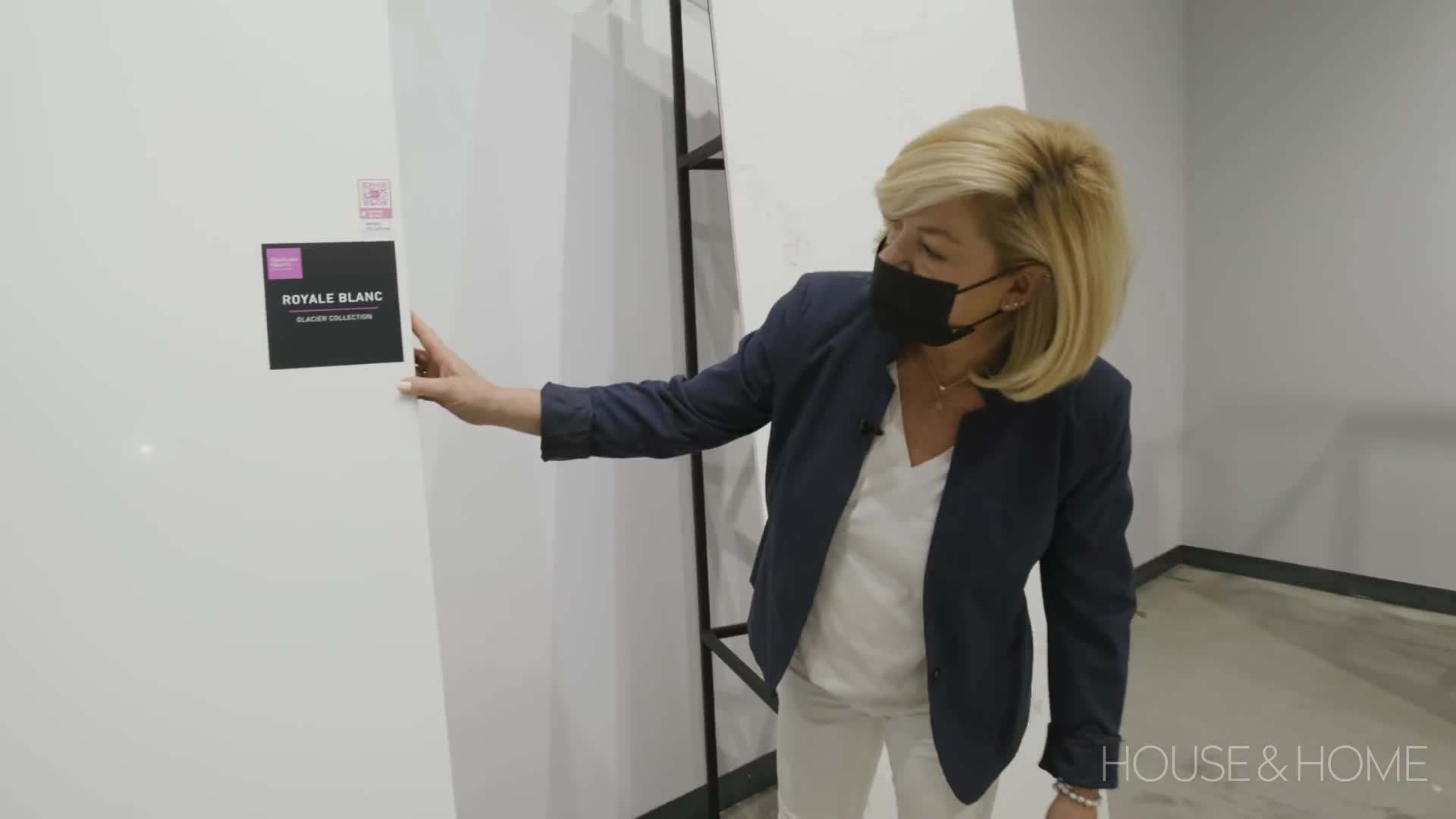 Close-up of the sleek and modern quartz countertop