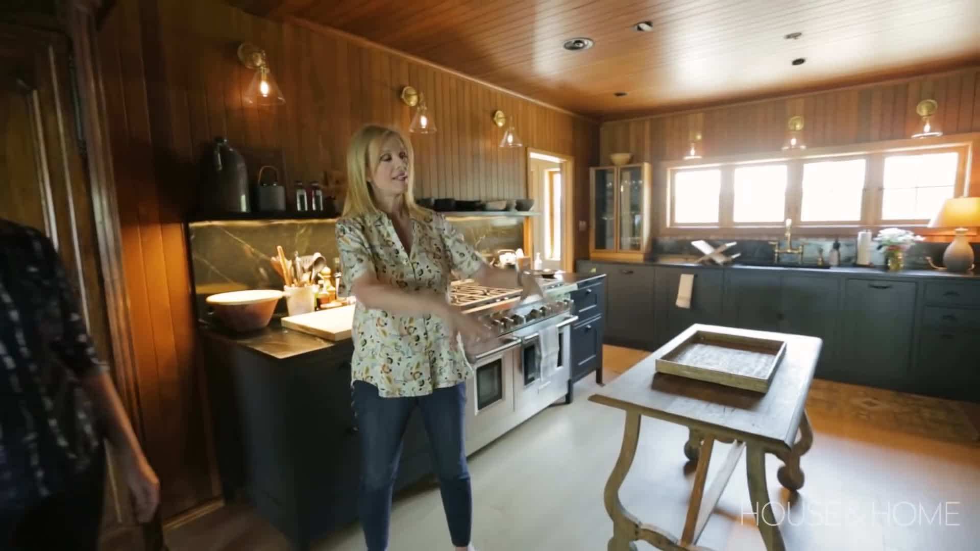 The stone counters provide a durable and stylish surface for meal preparation