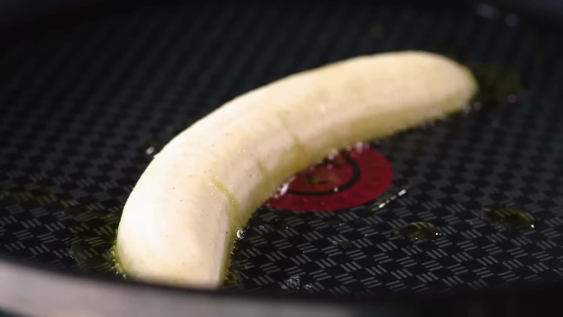 Mashing the banana into the mug