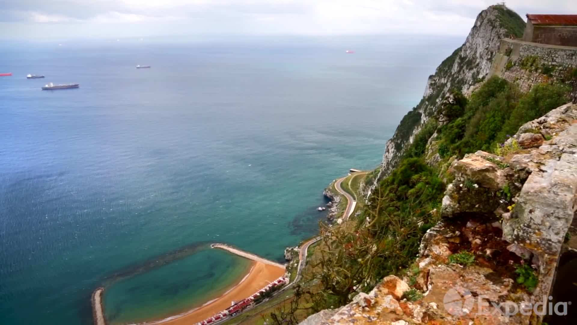 Panoramic view from the top of the Rock of Gibraltar