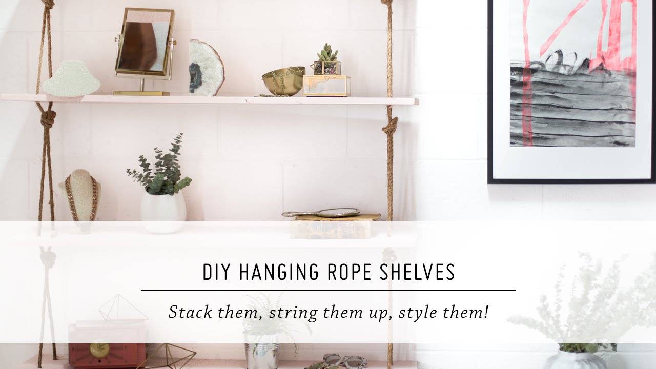 DIY Hanging Rope Shelves | Furniture & Interior Design Tutorial