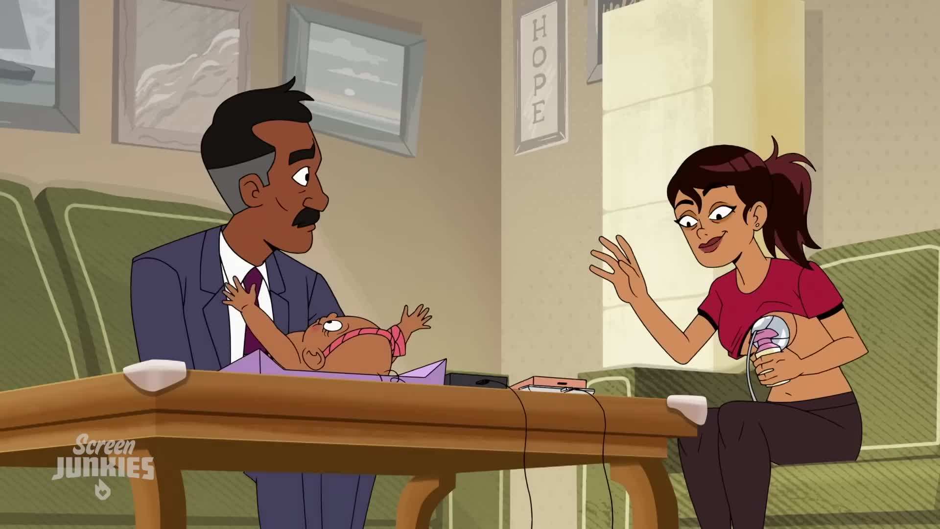 Velma examining a complex crime scene