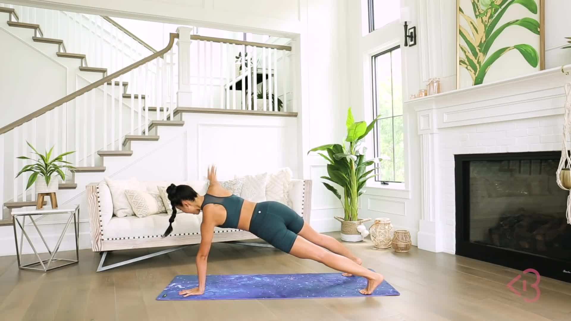 Engaging the core with planks during warm up