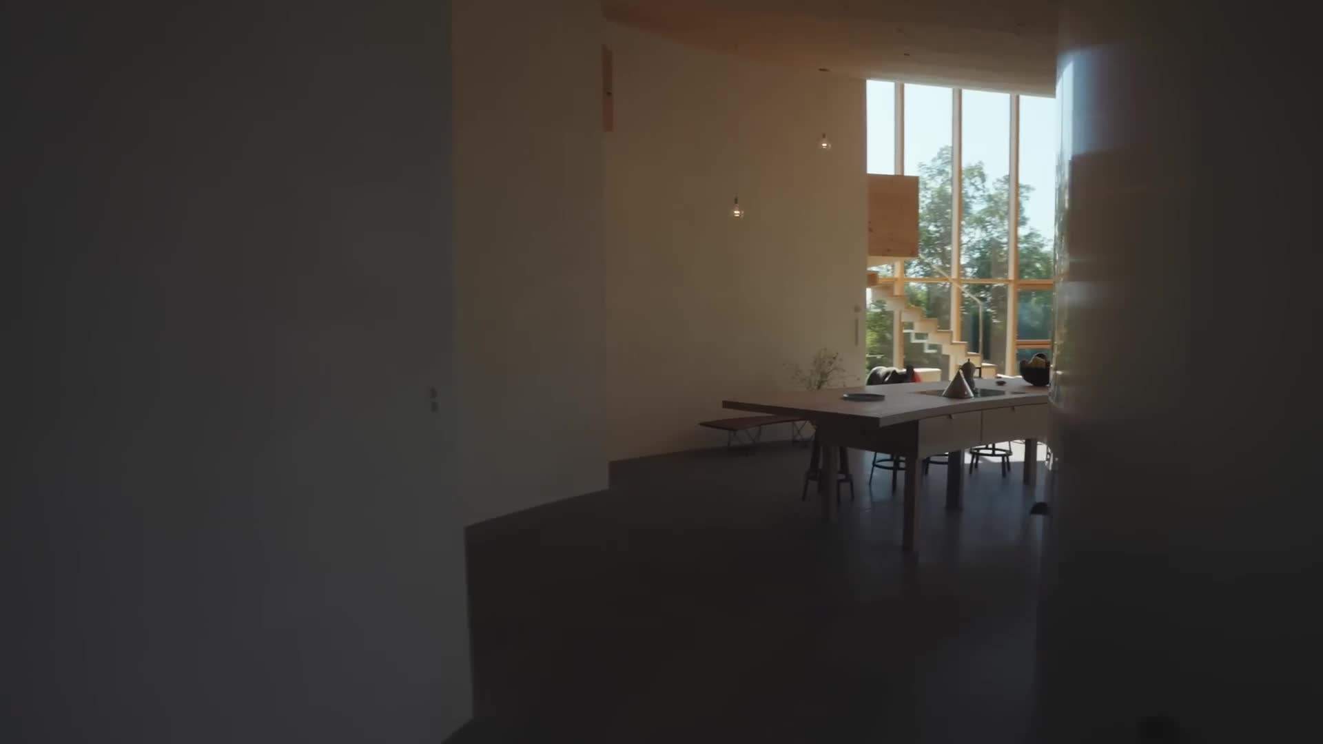 Close-up of the 12,000-year-old boulder integrated into the house design