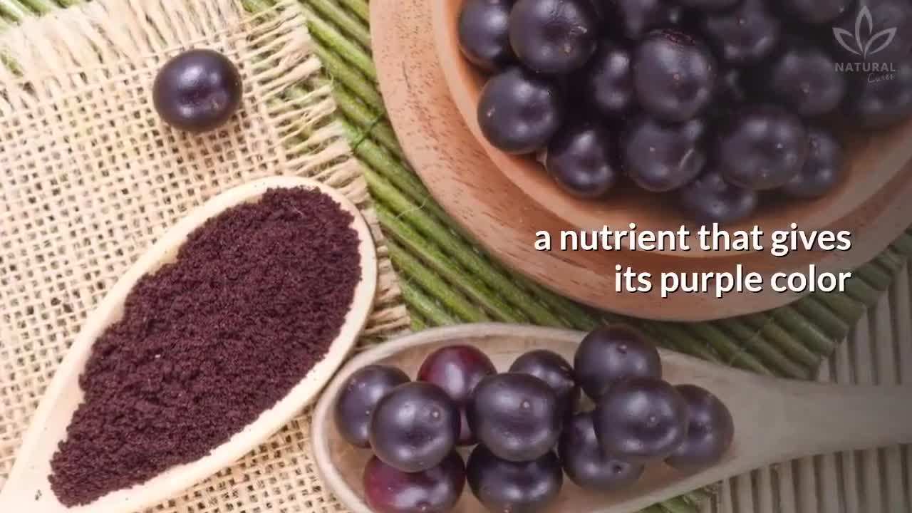 Acai berries in a bowl with toppings