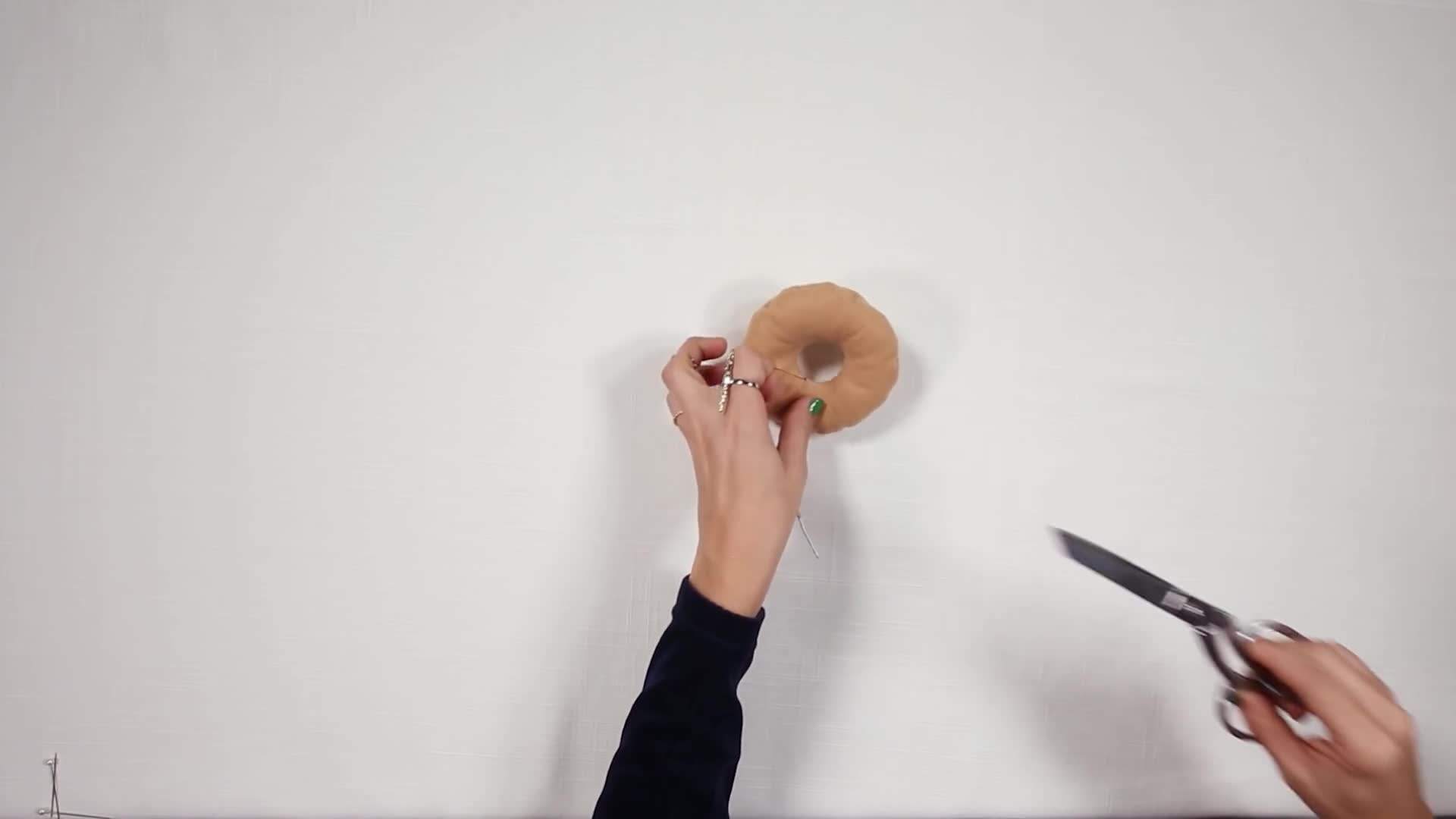 Donut Ornament Hanging on Christmas Tree