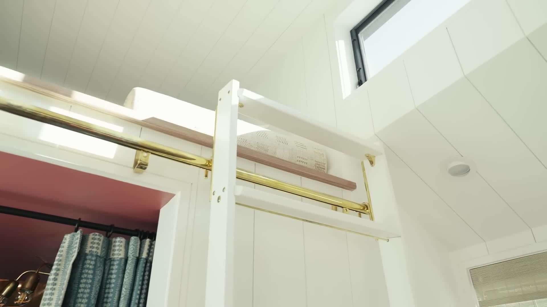 Coastal-inspired living room with soft blue walls