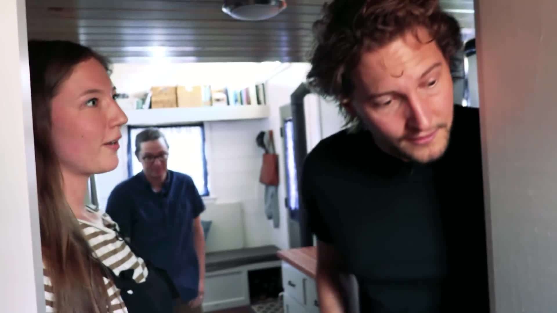 SB and Matt enjoying the beautiful surroundings of their tiny house