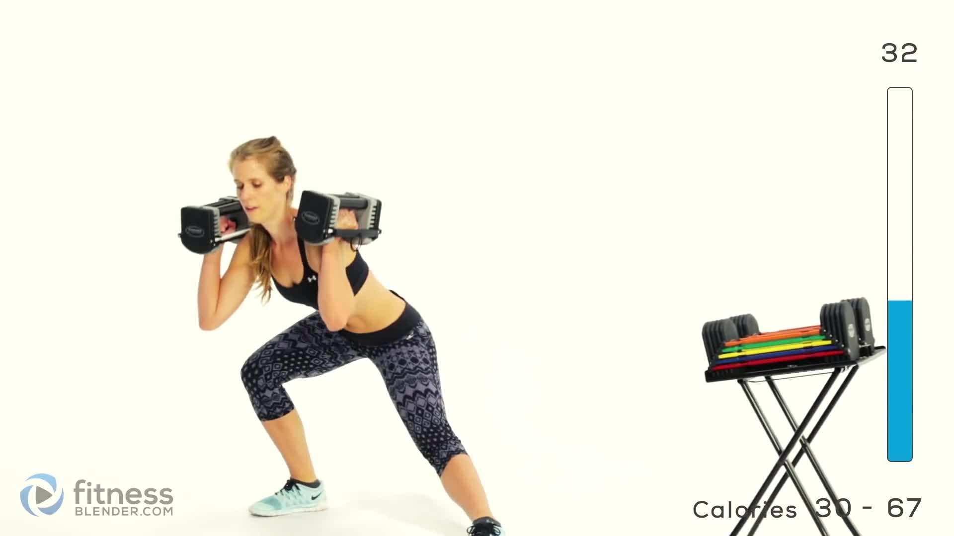 FitnessBlender performing a step-up exercise