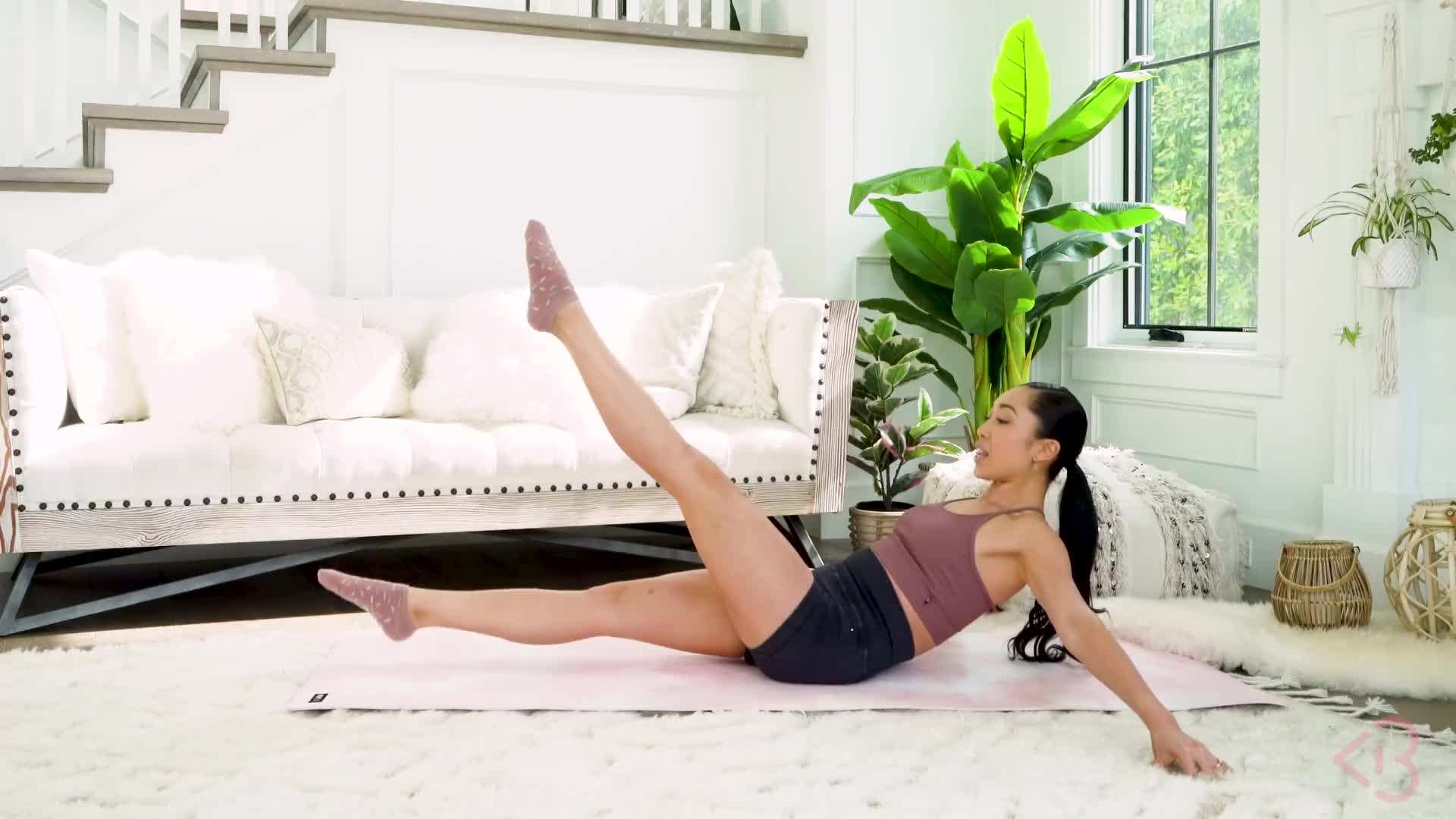 Illustration 4: blogilates performing seated side bends