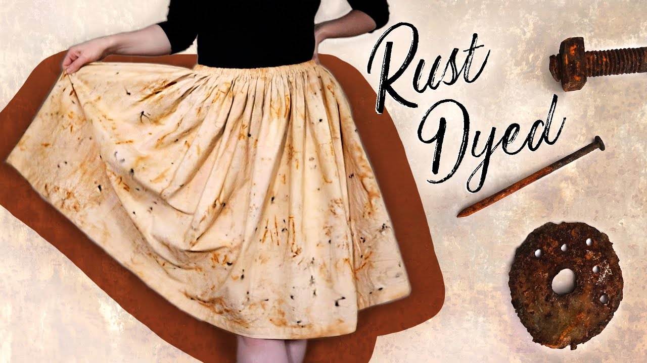 Sew an Easy Gathered Skirt + Rust Dyeing Tutorial