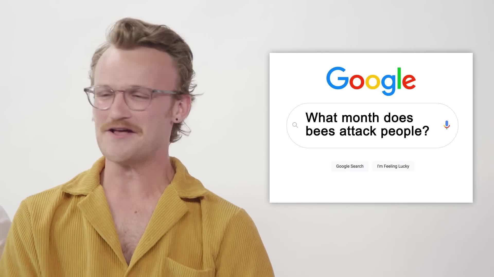 Screenshot of Alex's search query: 'Can you sneeze with your eyes open?'