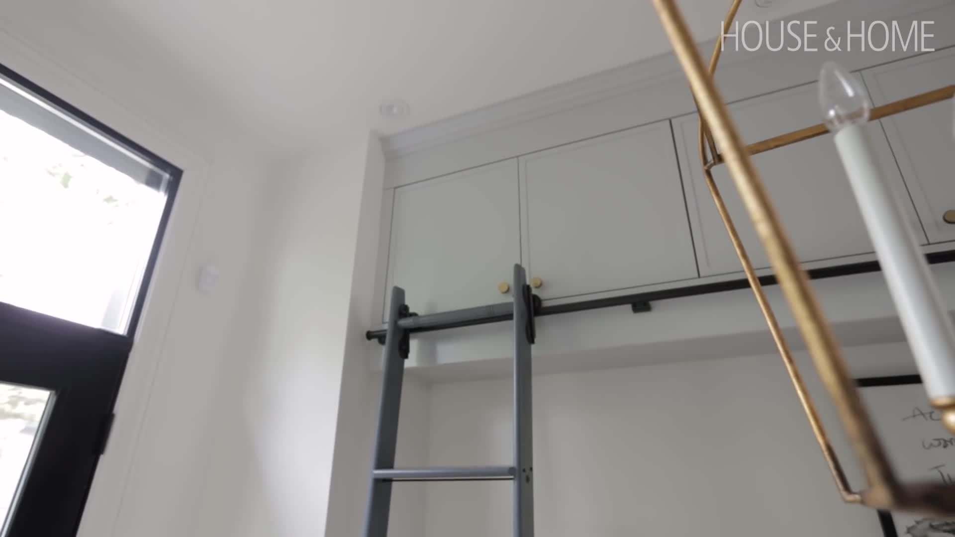 Floor-to-ceiling cabinets maximize storage