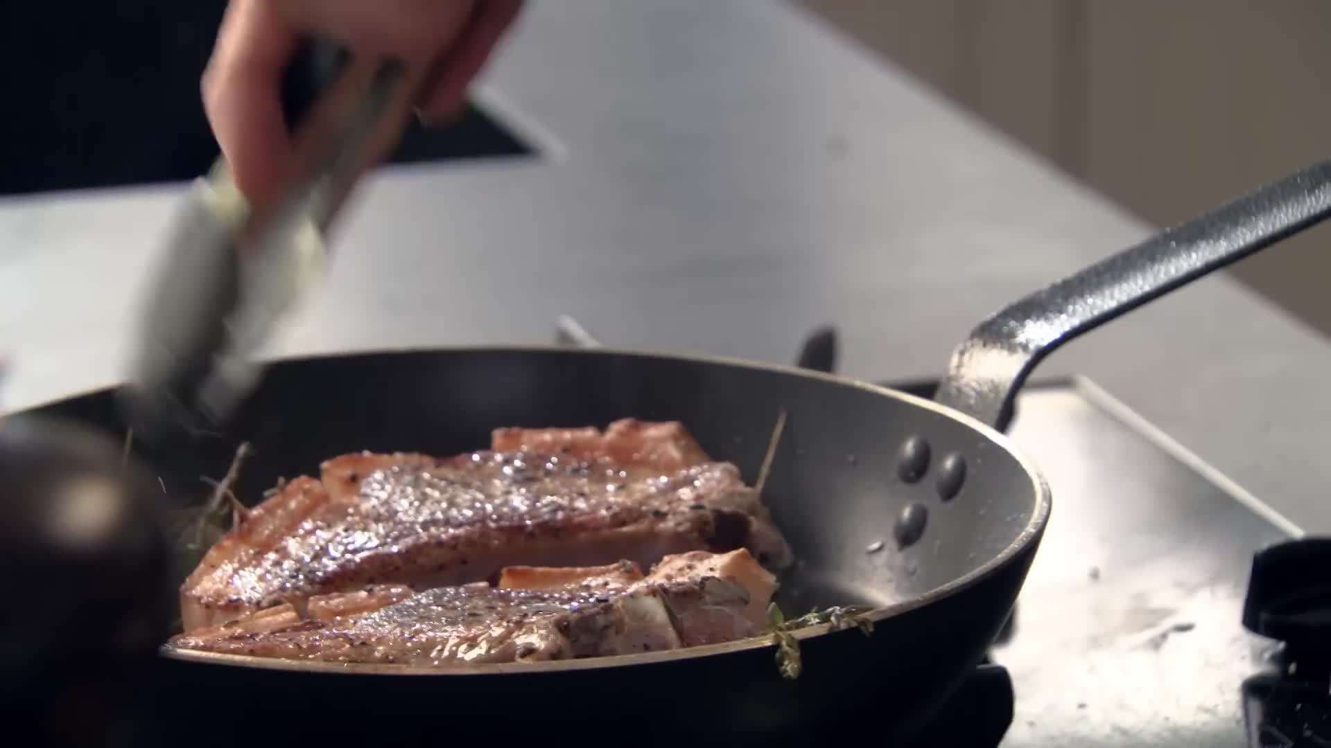 Stir-frying the chicken and vegetables