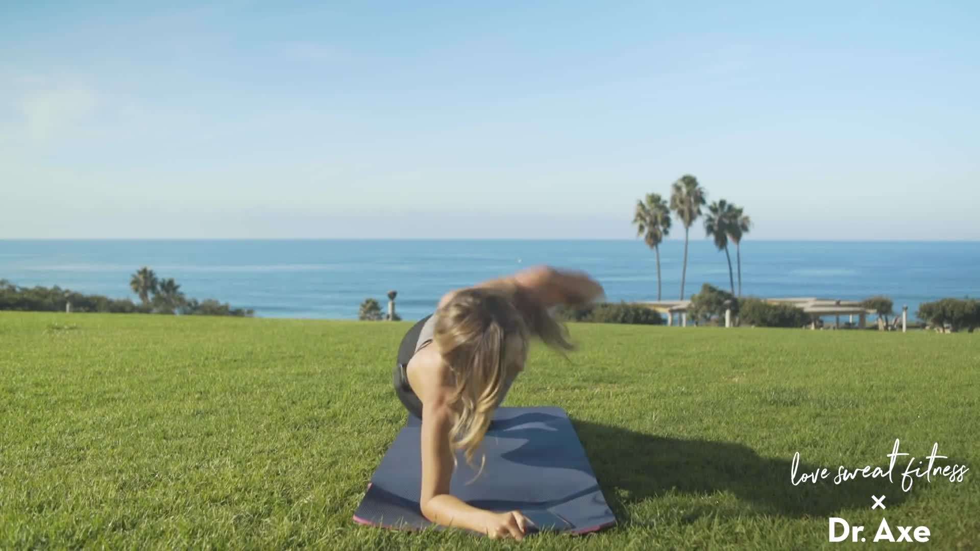 Katie holding a plank position