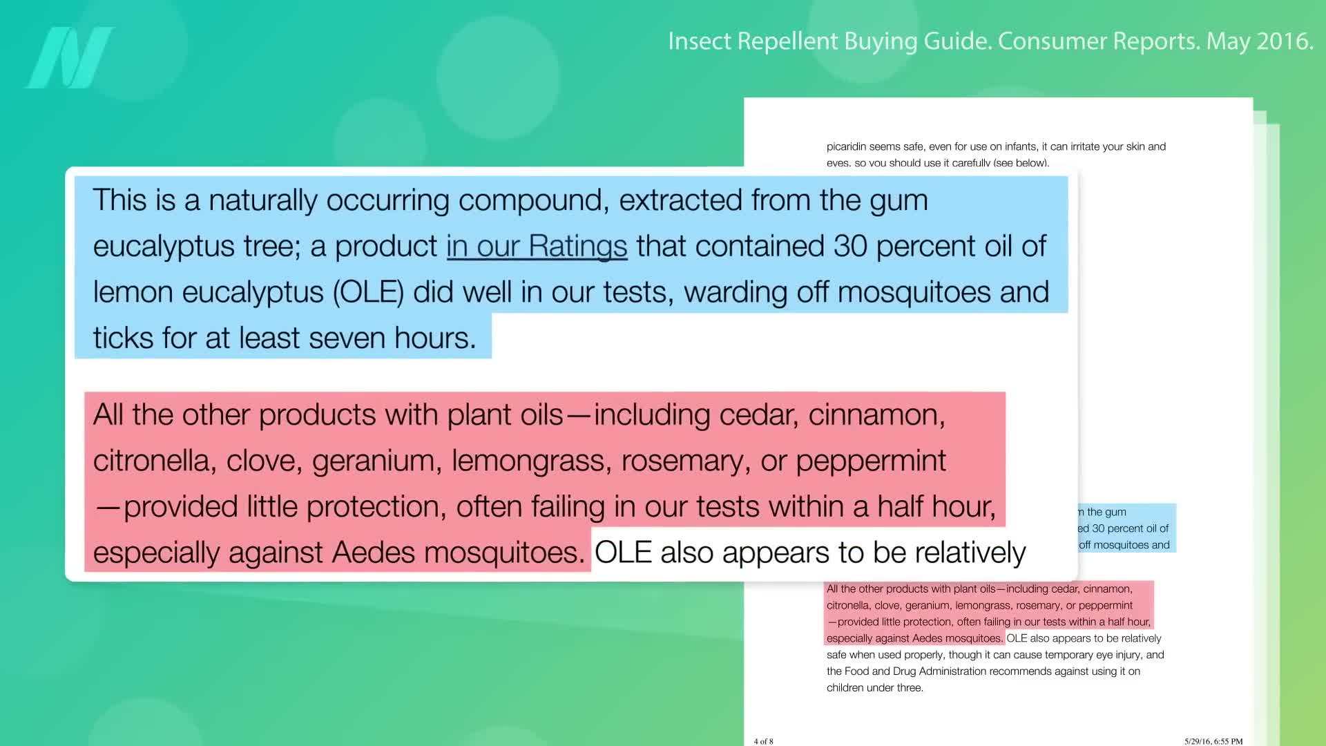 Comparison of picardin and DEET repellent effectiveness