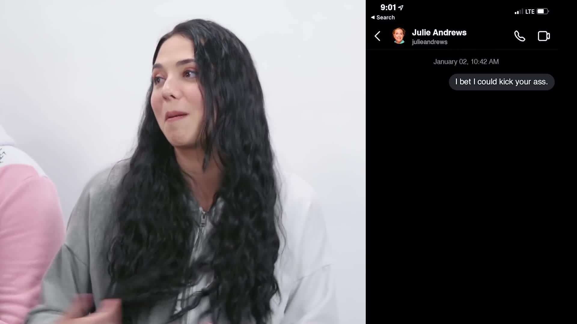 Screenshot of blocked message notification on Instagram