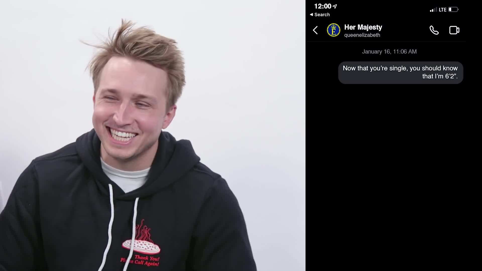 Screenshot of awkward DM exchange