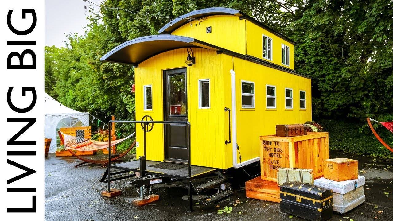 Living Big In A Tiny House: Beautiful Train Caboose Inspired Tiny House At Portland Hotel