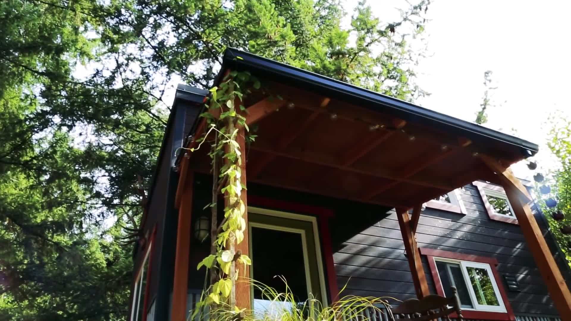 The beautiful exterior of the tiny house