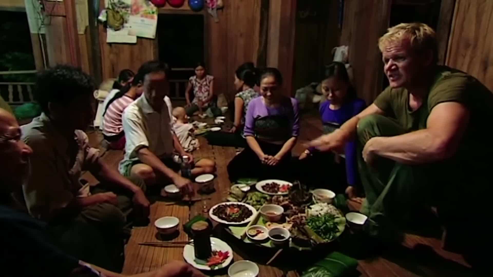 Sampling street food at a local market