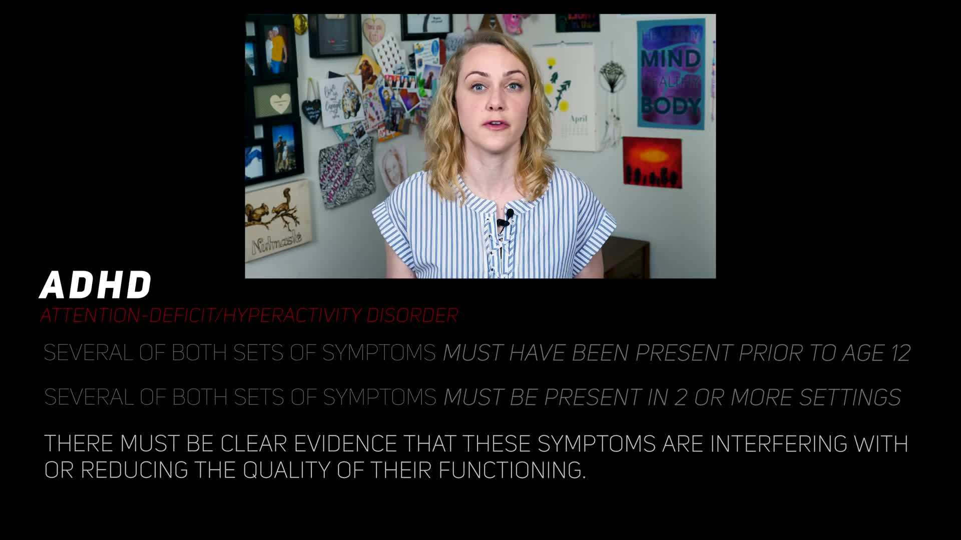 Comparison chart of ADHD symptoms in adults and children