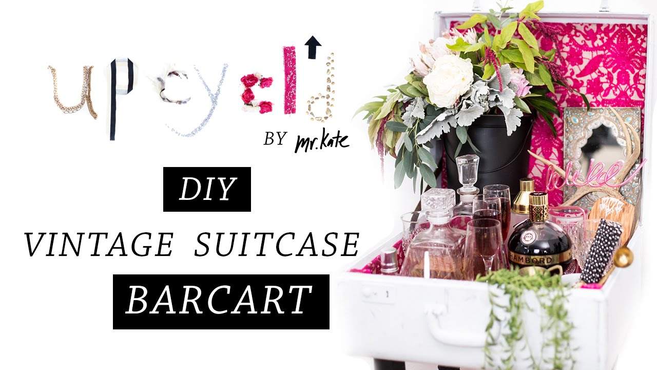 Upcycle Your Worn Out Suitcase into a Gorgeous Bar Cart with Mr. Kate | DIY Makeover