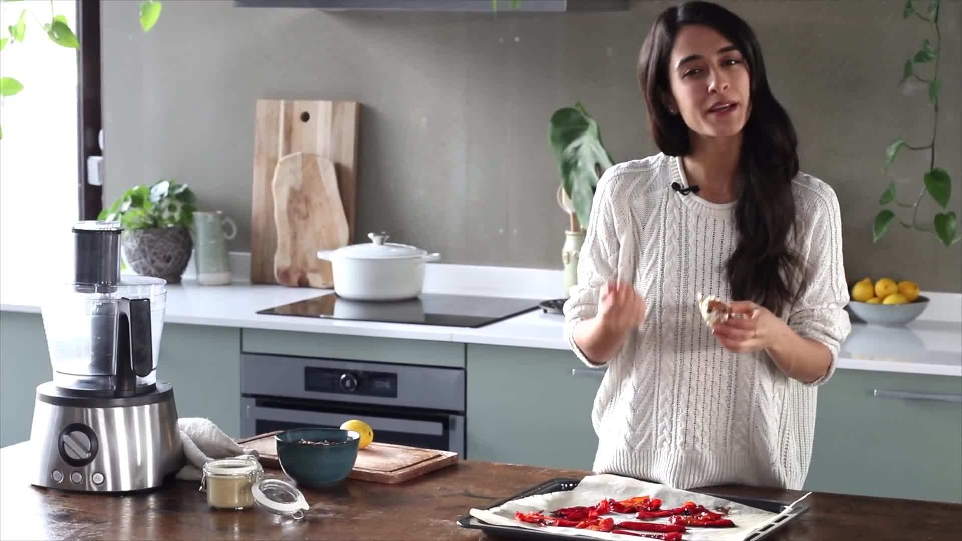 Garnishing Classic Hummus with Paprika