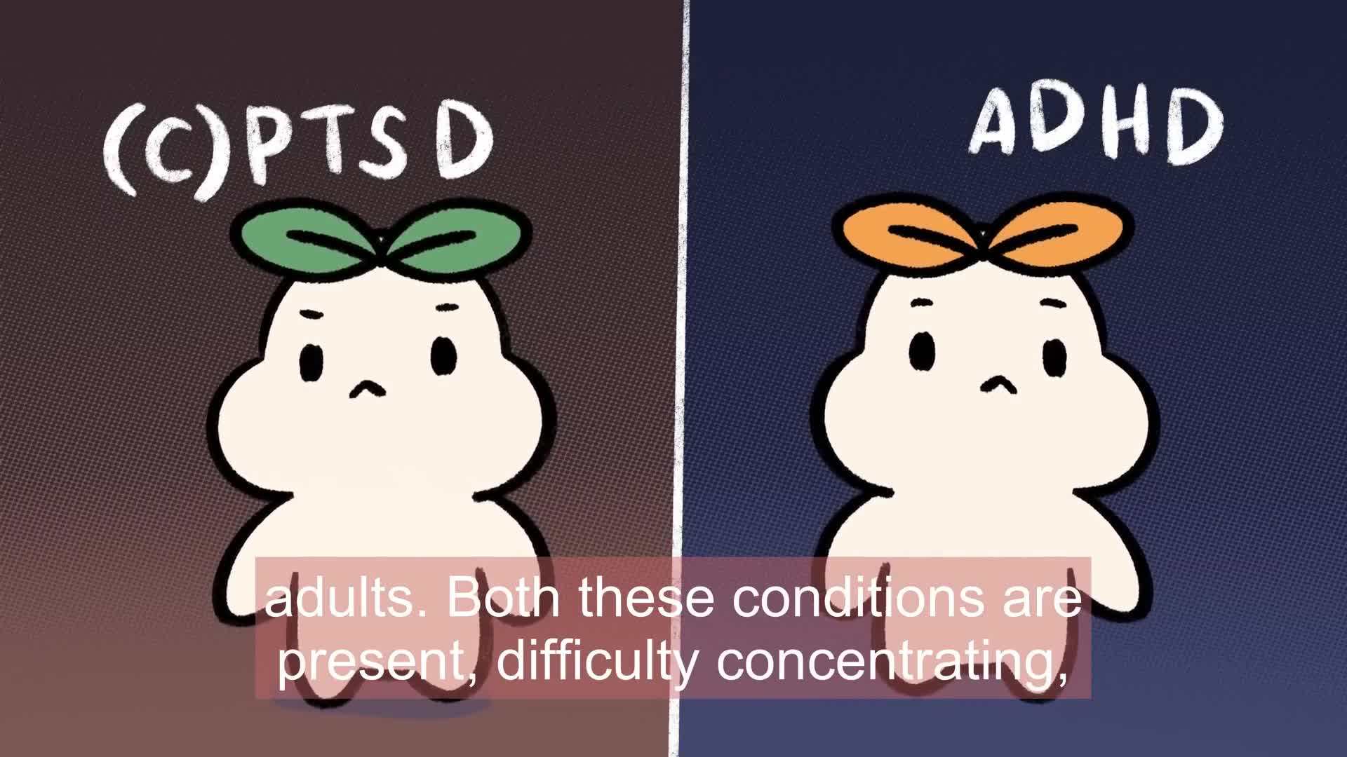 Illustration depicting symptoms of adult ADHD