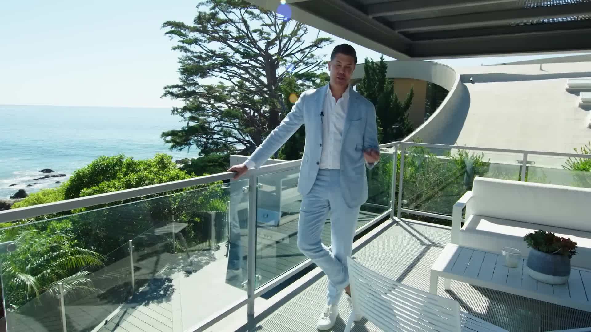 The master suite offers breathtaking ocean views