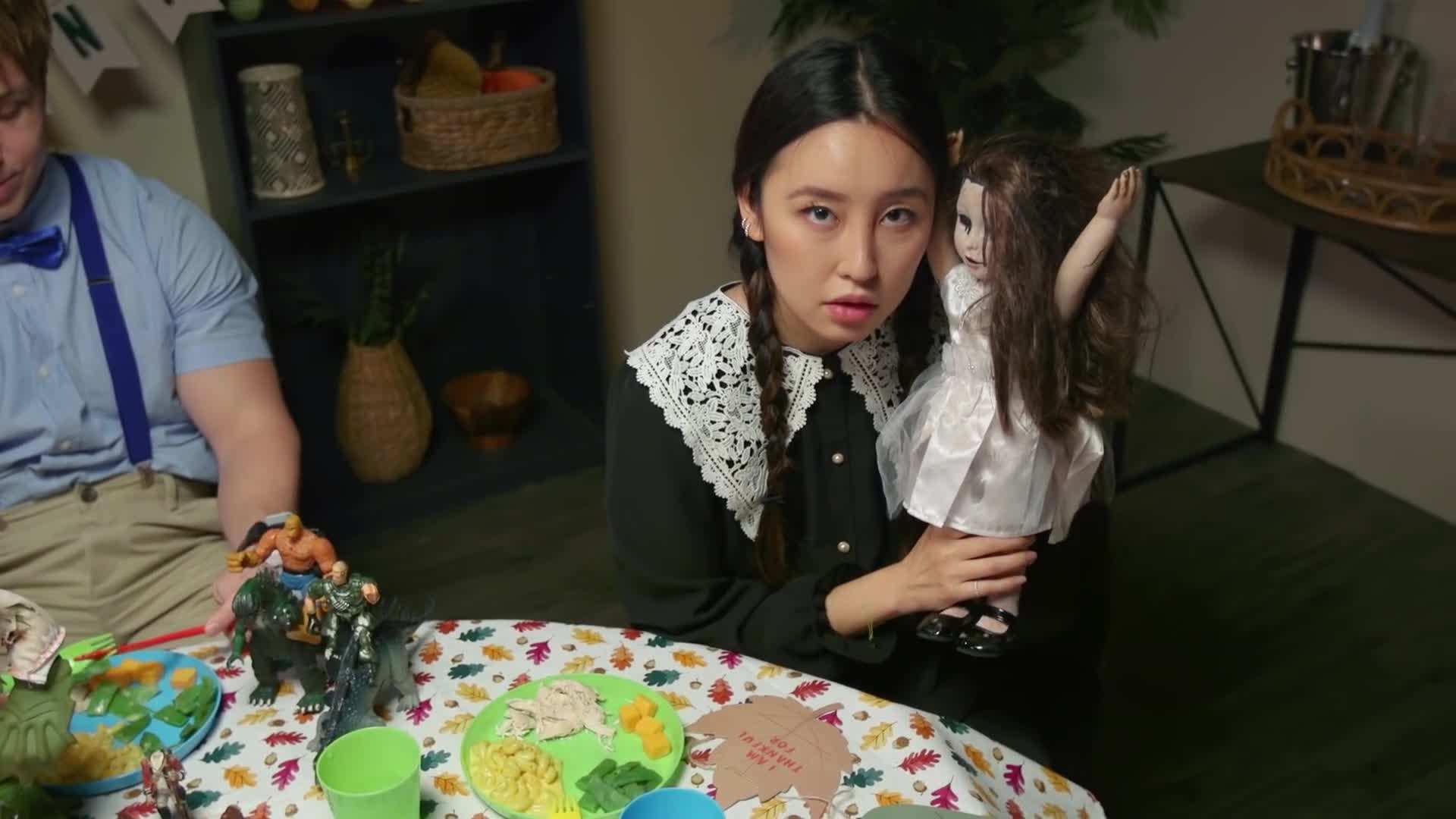 Kids eagerly gathering around the kids' table