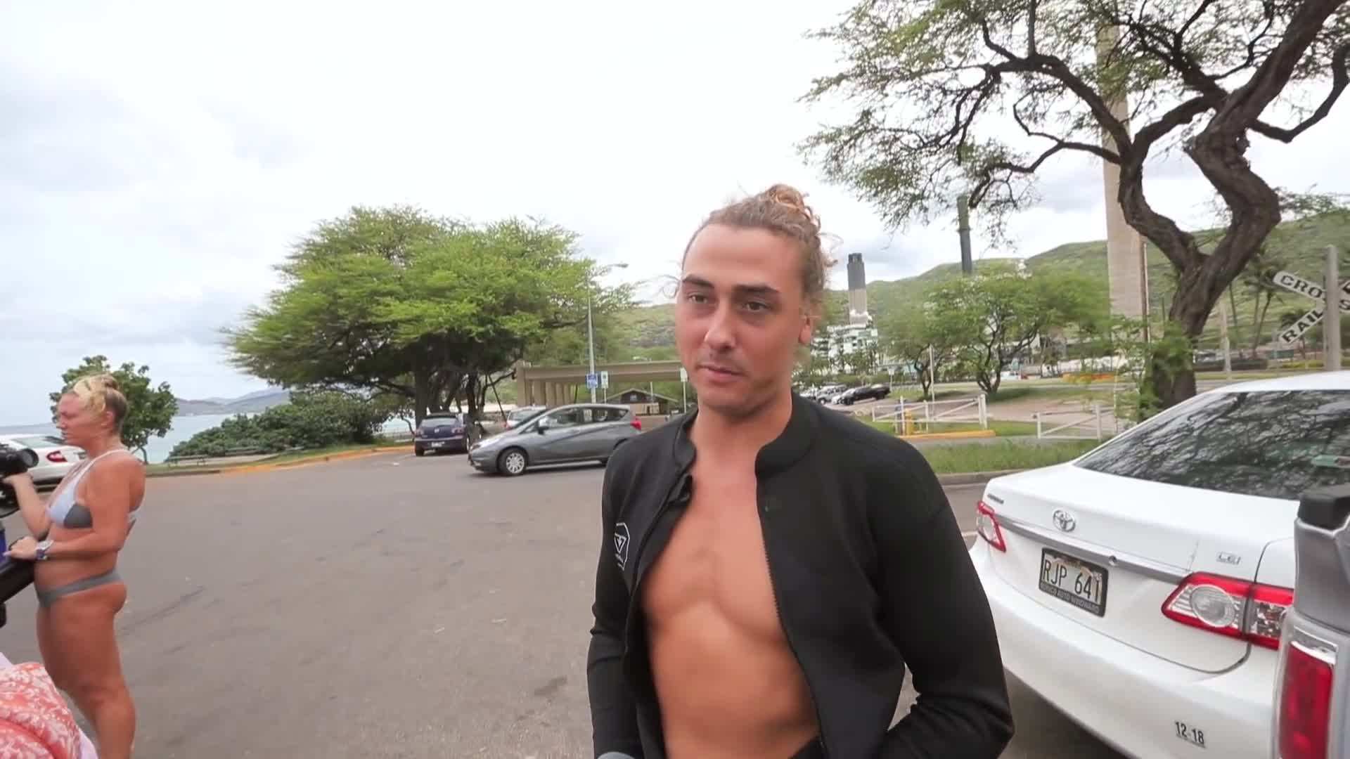 Swimming with sea turtles in the crystal clear waters of Oahu