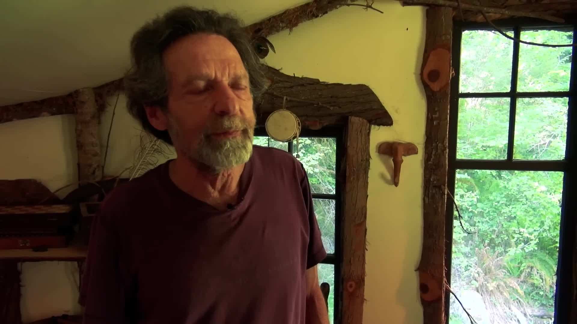 Solar panels on Alban's cabin roof