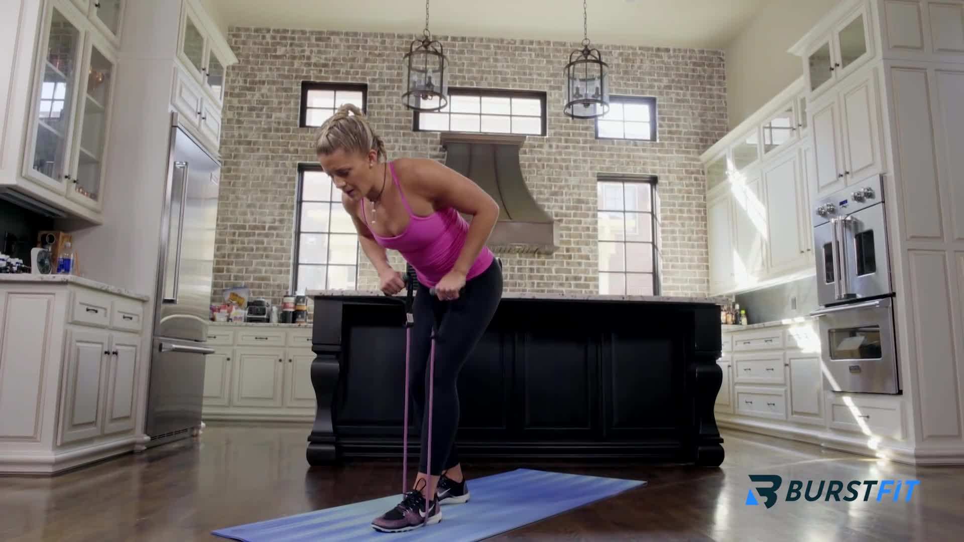 Bent over rows with resistance bands