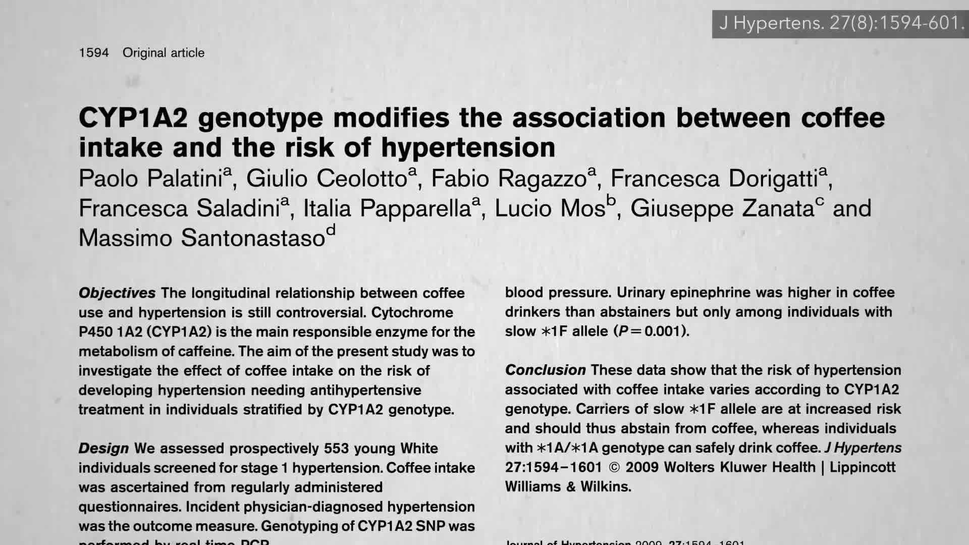 Genetic testing for caffeine metabolism