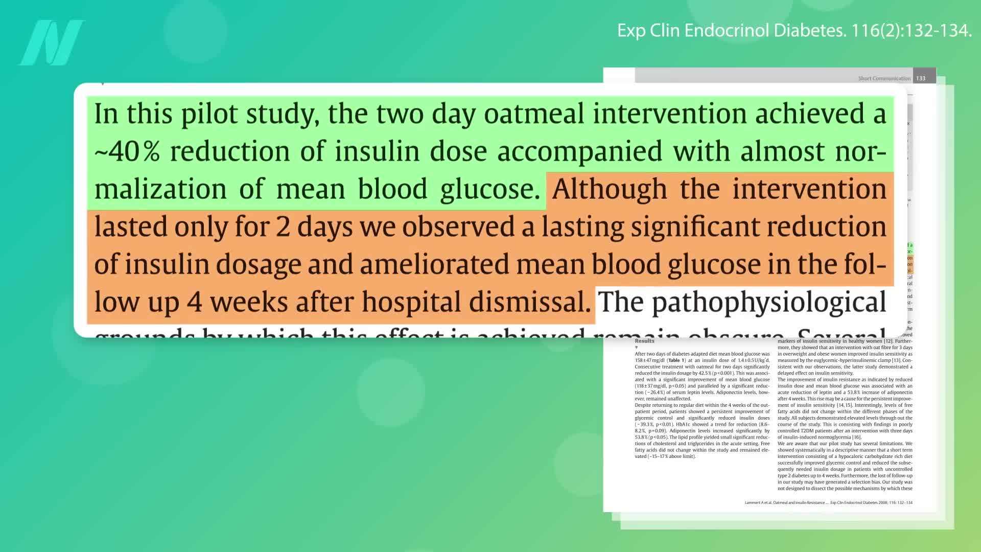 A graph illustrating the impact of oatmeal on blood sugar levels