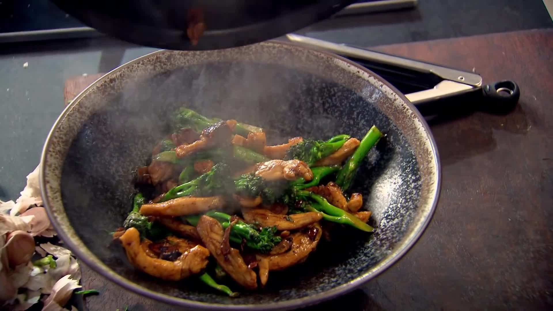 Tossing the stir fry