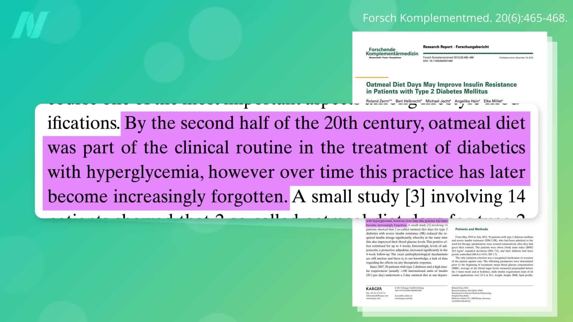 The Role of Oatmeal in Insulin Secretion and Insulin Resistance