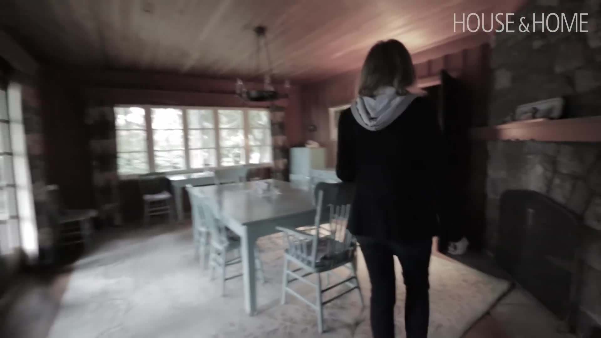 Before and after photos of the wall removal and open floor plan