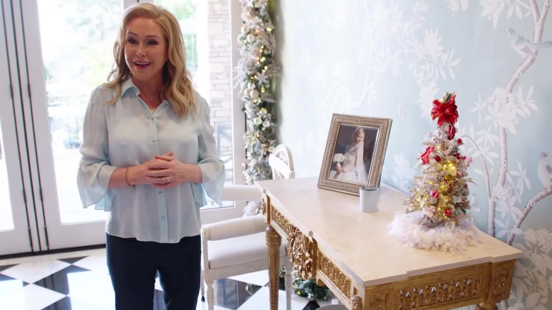 The grand foyer adorned with sparkling chandeliers