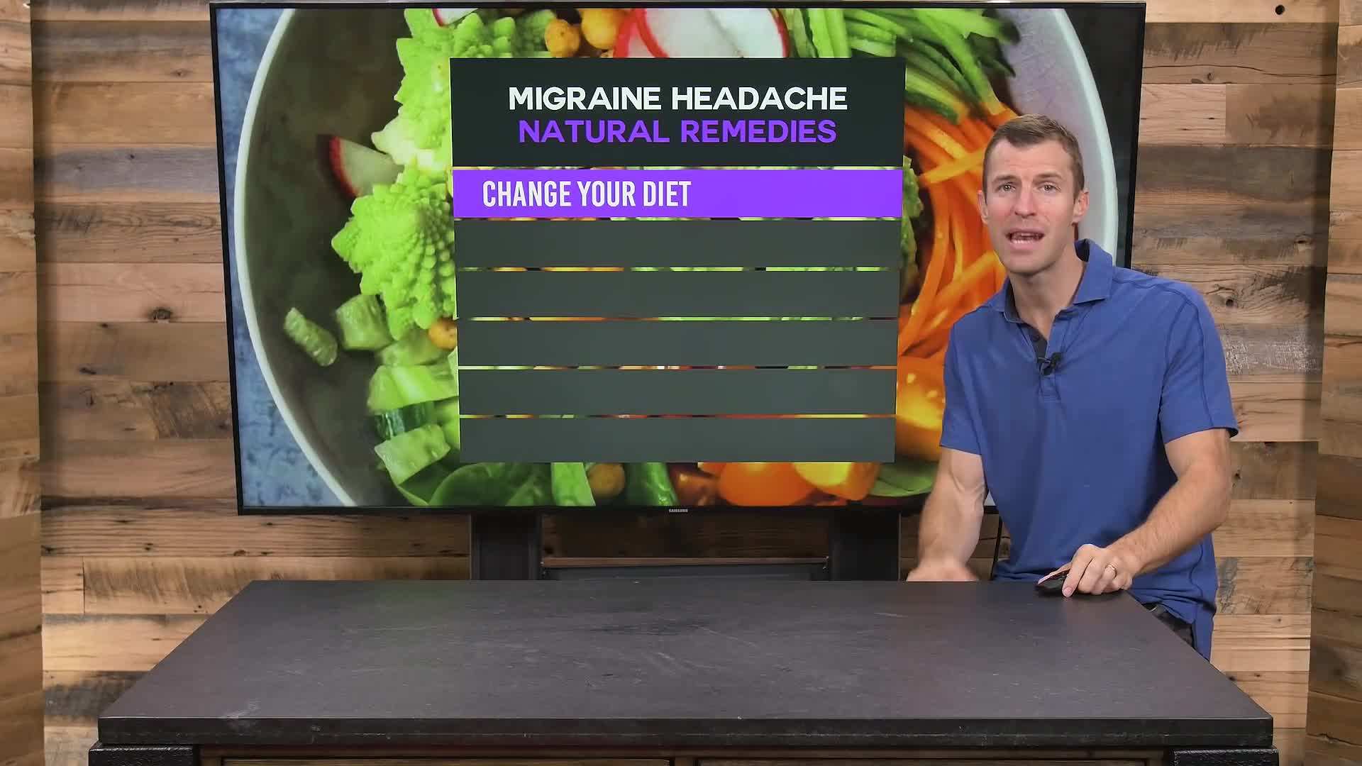 Visualization of a person avoiding trigger foods to prevent migraines