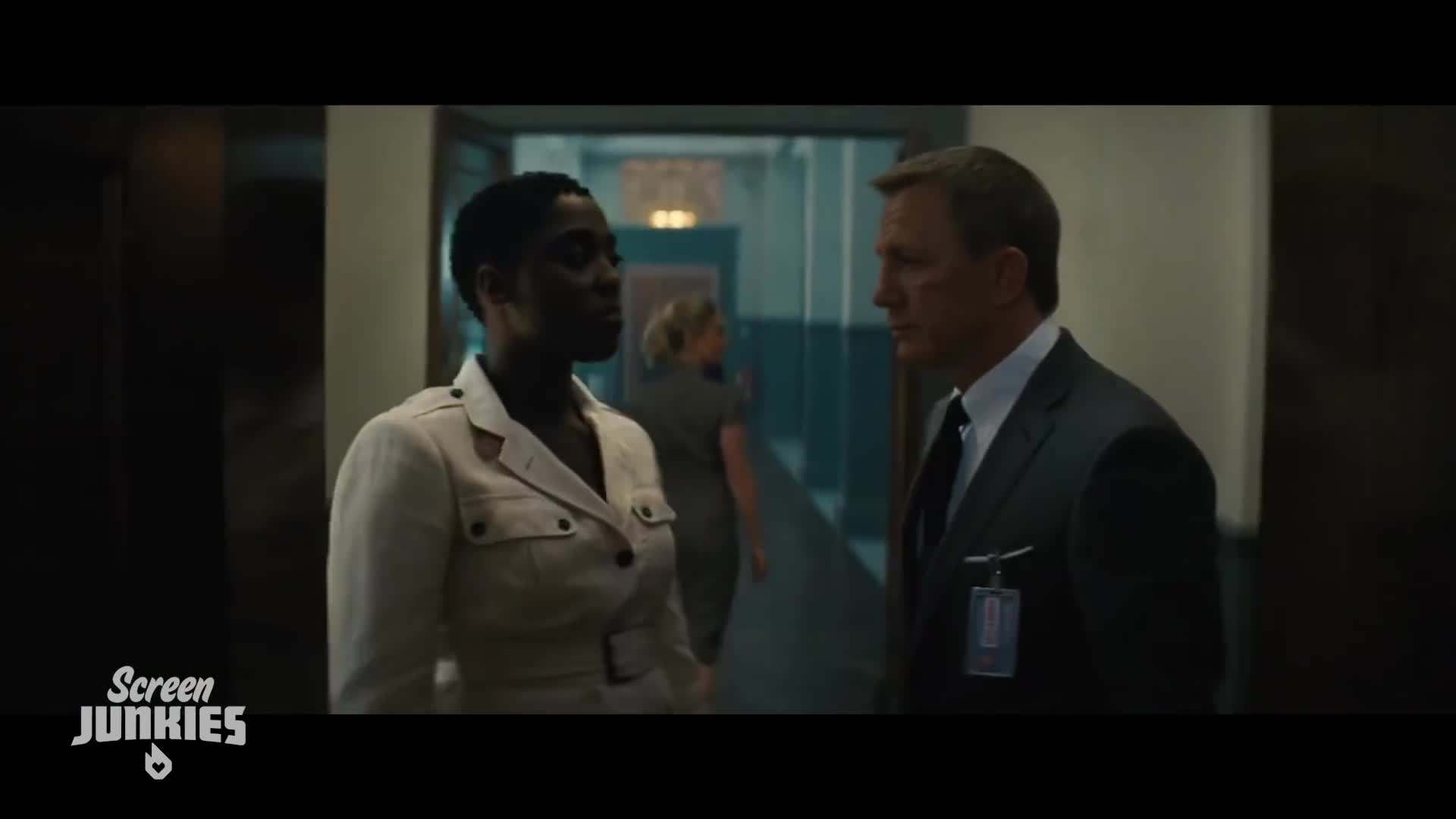 Bond and the Bond girl in a romantic scene