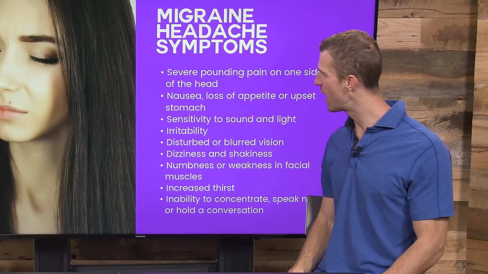 Illustration of a person experiencing throbbing pain on one side of the head